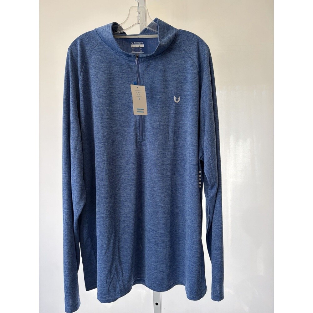 Northyard 1/4 Zip Long Sleeve Shirt Men 4X Blue Performance Sporty Golf Outdoor